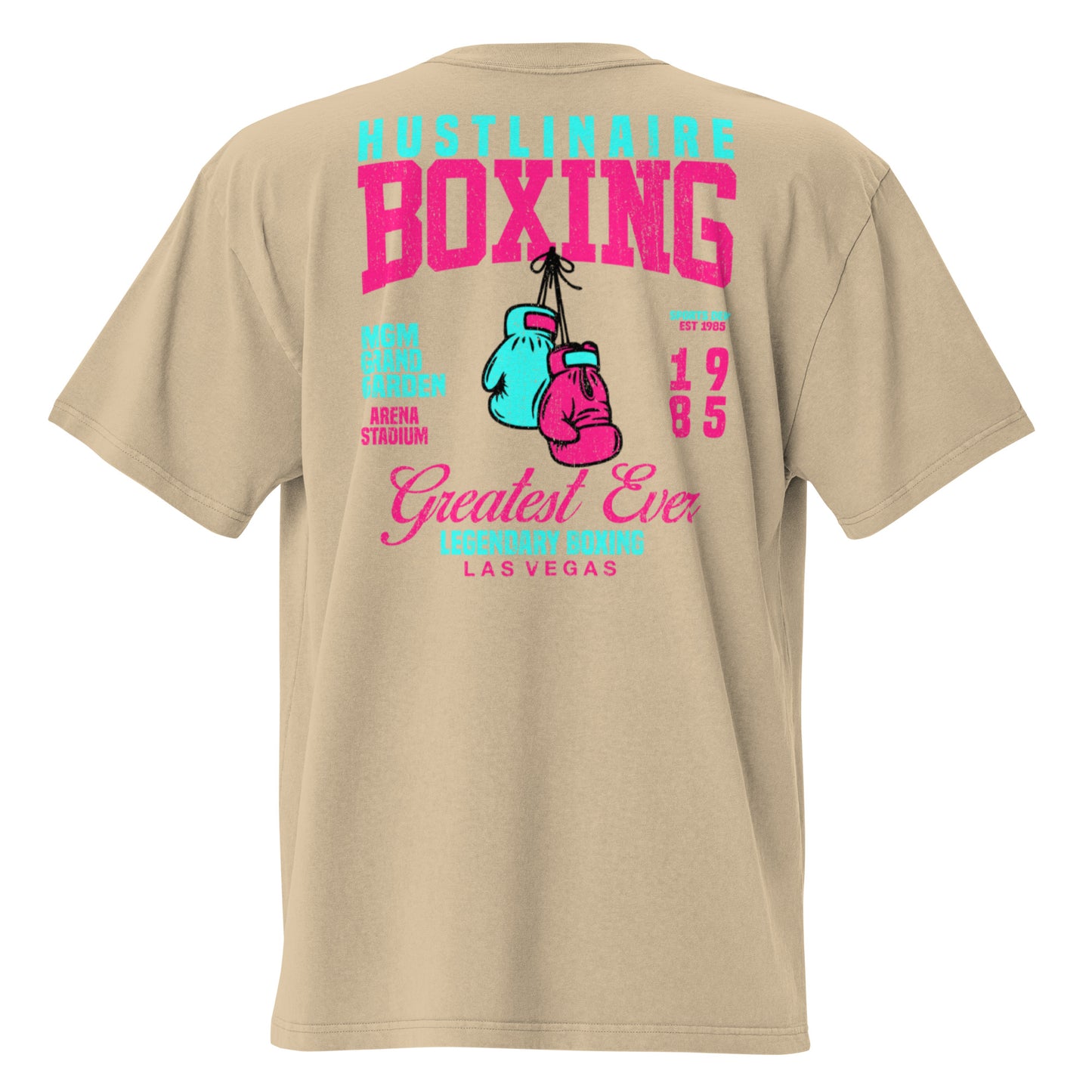 Hustlinaire Boxing Greatest Ever Oversized faded t-shirt